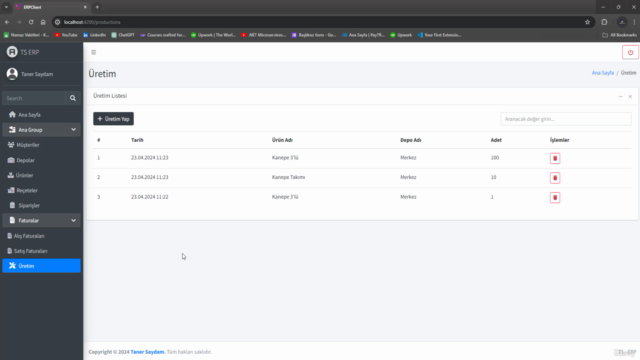 .NET 8 ve Angular 17 ile ERP Uygulaması – Screenshot 4