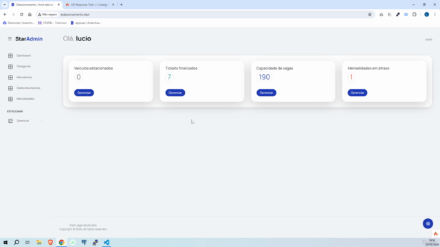 Estacionamento com Codeigniter 4, MongoDB, PostgreSQL, MySQL – Screenshot 1