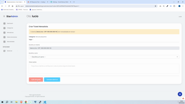 Estacionamento com Codeigniter 4, MongoDB, PostgreSQL, MySQL – Screenshot 4