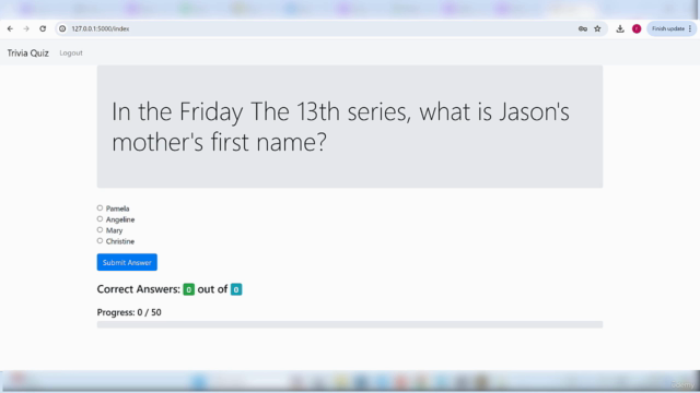Mastering Flask: Building a Secure Trivia Quiz Application – Screenshot 3