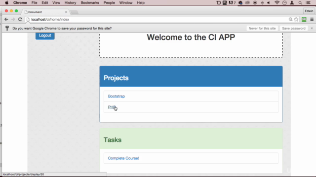 PHP MVC Framework CodeIgniter Tutorial for Beginners Project – Screenshot 2