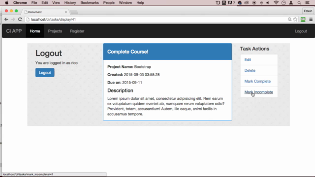PHP MVC Framework CodeIgniter Tutorial for Beginners Project – Screenshot 3