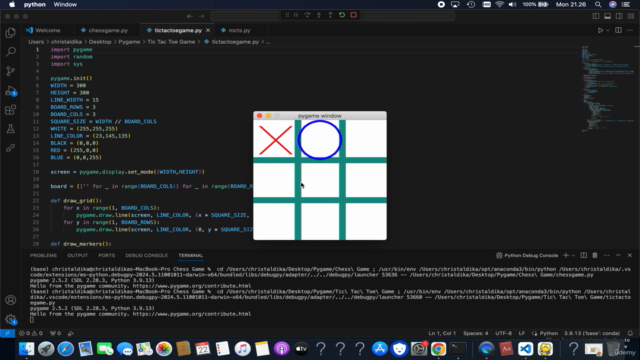 Building Chess & Tic Tac Toe Game with Pygame – Screenshot 4