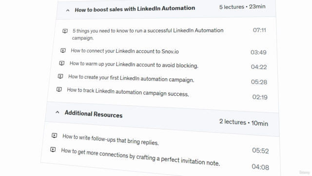 Snovio Academy: Get clients with LinkedIn Automation in 2025 – Screenshot 4