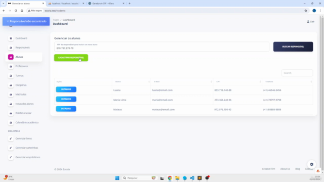 Sistema Escolar com Codeigniter 4 – Screenshot 1