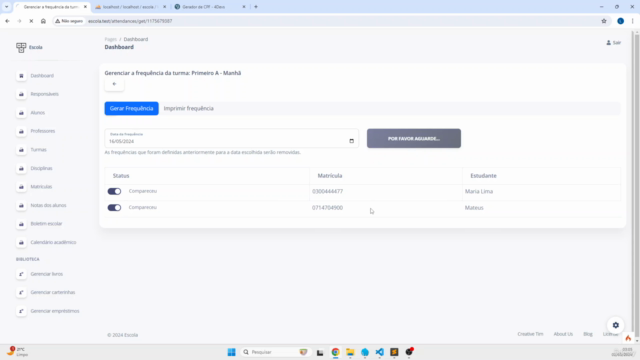 Sistema Escolar com Codeigniter 4 – Screenshot 2