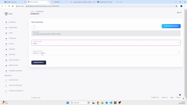 Sistema Escolar com Codeigniter 4 – Screenshot 3