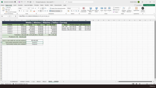 Fórmulas e Funções Avançadas no Excel - Curso Completo – Screenshot 2