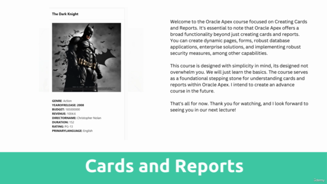 Introduction to Oracle Apex Cards and  Reports(2024) – Screenshot 1