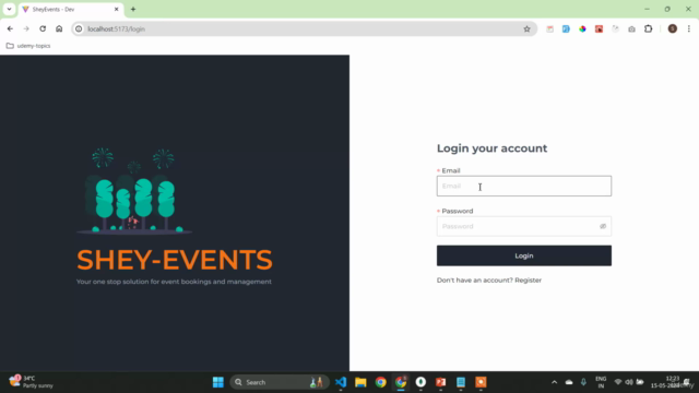MERN Stack Event Booking & Management App 2024 – Screenshot 1