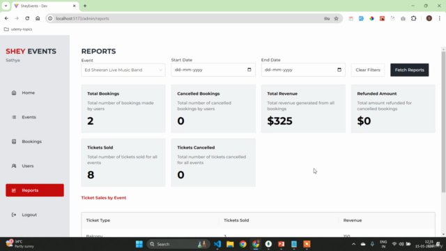 MERN Stack Event Booking & Management App 2024 – Screenshot 3