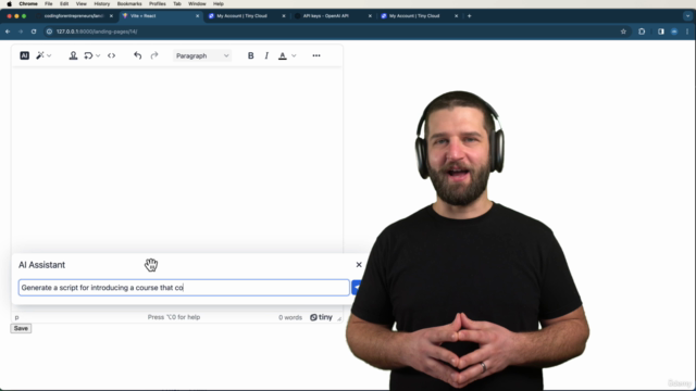 Reactify & Elevate Django with TinyMCE and OpenAI – Screenshot 1