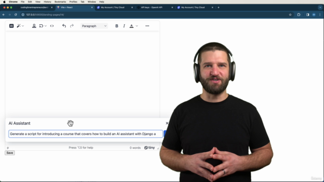 Reactify & Elevate Django with TinyMCE and OpenAI – Screenshot 2
