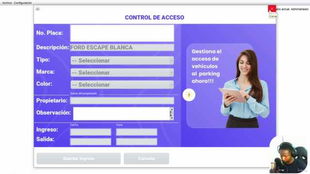 Java - Crea Sistema para Parqueadero Completo Paso a Paso – Screenshot 3