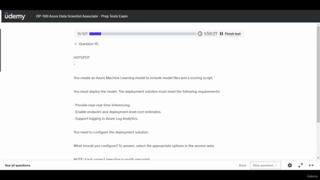DP-100 Azure Data Scientist Associate - Prep Tests Exam – Screenshot 3