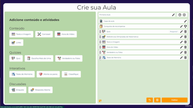 Passo a Passo para Usar o Criador de Aulas – Screenshot 1