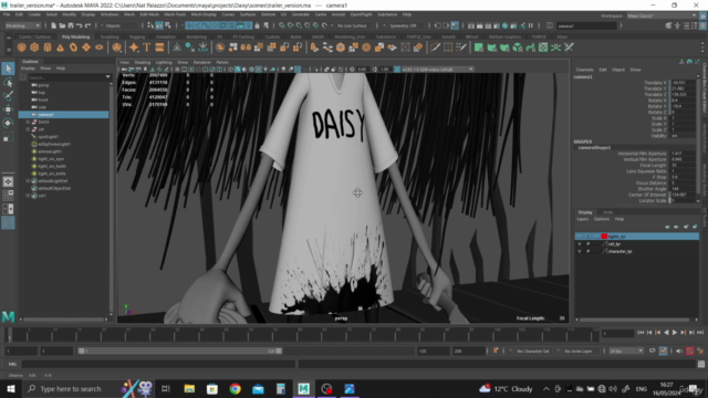 Creating a Stylized Horror Character in Maya 2022 – Screenshot 1