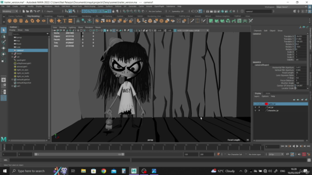 Creating a Stylized Horror Character in Maya 2022 – Screenshot 2
