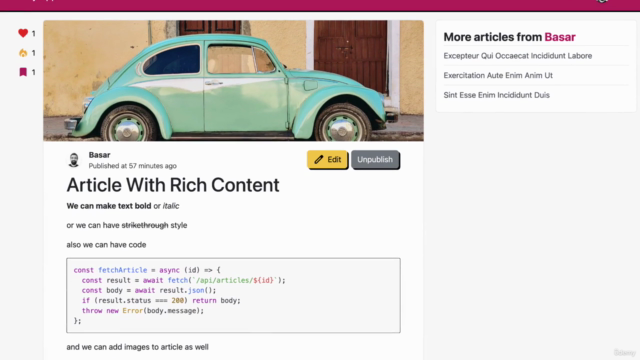 Portfolio Project: Blogging App with Angular – Screenshot 2