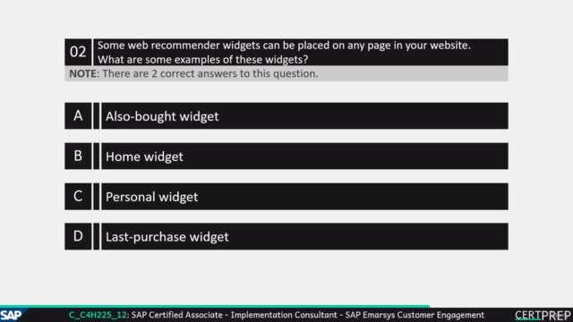 C_C4H225 - SAP Emarsys Customer Engagement | Exam Questions – Screenshot 1