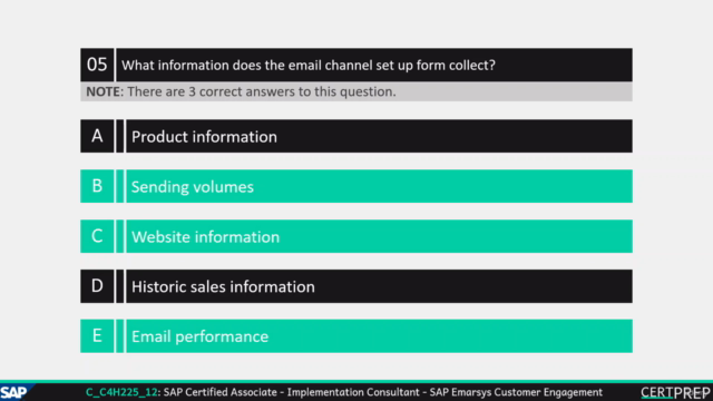 C_C4H225 - SAP Emarsys Customer Engagement | Exam Questions – Screenshot 3
