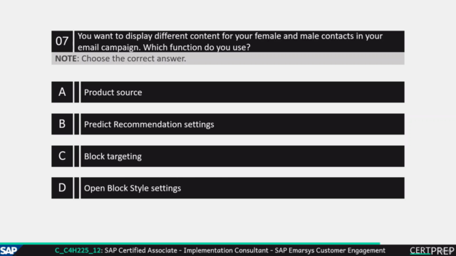 C_C4H225 - SAP Emarsys Customer Engagement | Exam Questions – Screenshot 4