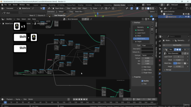 Blender Basics Geometry Node Brick Walls Workshop – Screenshot 3