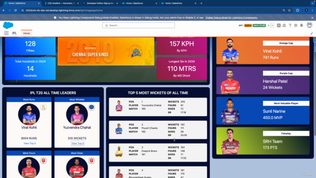 IPL T20 Dashboard Using Salesforce LWC – Screenshot 4