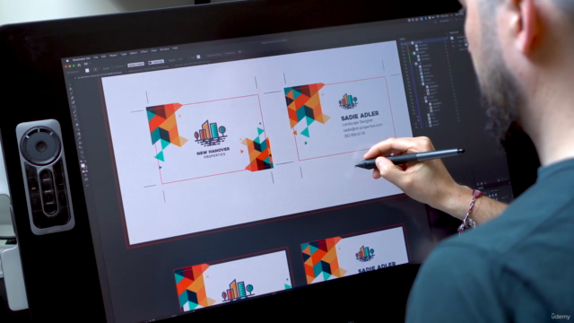 Business Card Design with Adobe Illustrator and InDesign – Screenshot 1