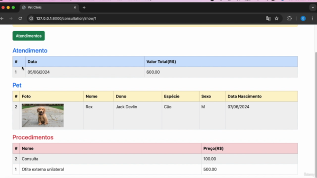 Sistema para Clínica Veterinária em Laravel – Screenshot 4