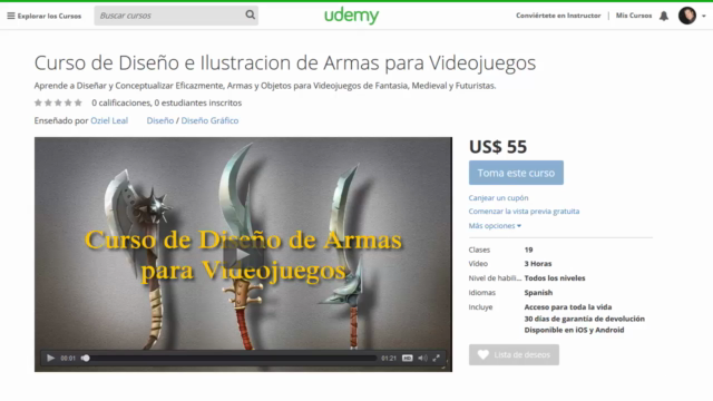 Curso de Diseño e Ilustracion de Armas para Videojuegos – Screenshot 4