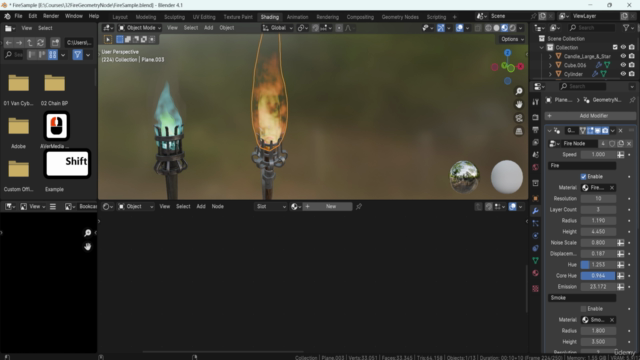 Blender Geometry Node Fire Animation – Screenshot 4