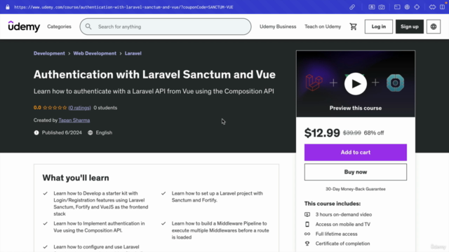 Laravel 11 + Vue.js 3 + Sanctum: SPA CRUD with Auth – Screenshot 1