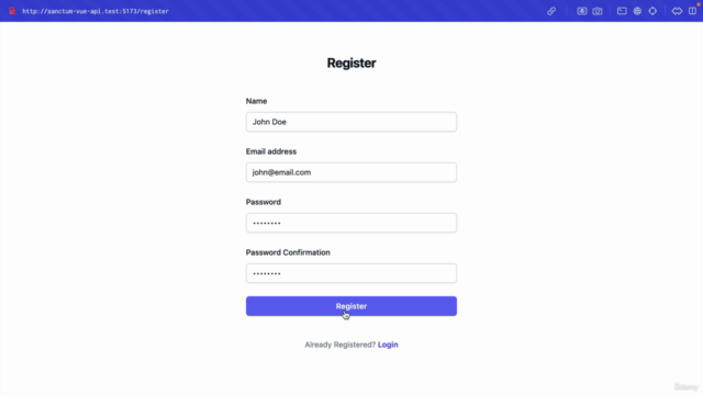 Laravel 11 + Vue.js 3 + Sanctum: SPA CRUD with Auth – Screenshot 2