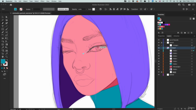 Portrait Illustration with Adobe Photoshop and Illustrator – Screenshot 3