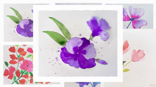 Watercolor Stylized Flowers: Inspirations for beginners! – Screenshot 1