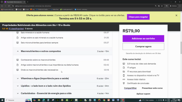 Propriedades Nutricionais dos Alimentos com IAs + 10 e-Books – Screenshot 2