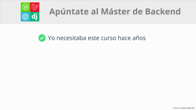 Master en Backend: NodeJS, OpenAI, Laravel, Django + – Screenshot 4