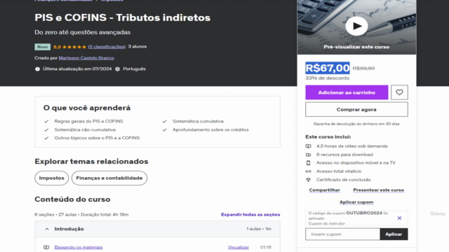 PIS e COFINS cumulativo, não-cumulativo e monofásico – Screenshot 2
