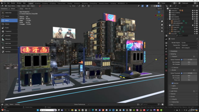 Low Poly Scifi : Cyberpunk Shops (Project Based) – Screenshot 1