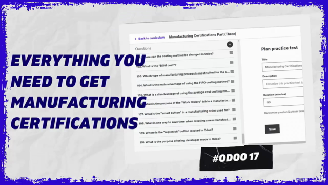 Manufacturing Certification Exam , Odoo 17 Certification – Screenshot 1
