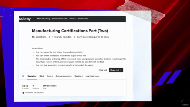 Manufacturing Certification Exam , Odoo 17 Certification – Screenshot 2