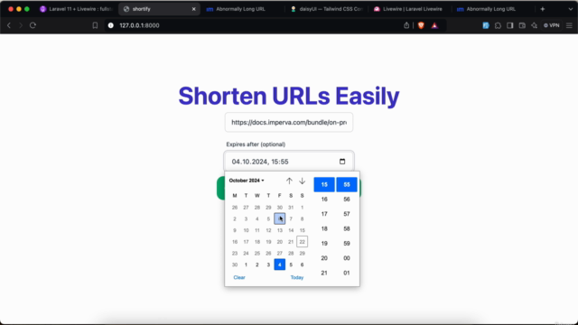 URL Shortener: Laravel, Livewire, Alpine and Tailwind CSS – Screenshot 3