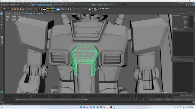 Creating a Gundam Character in Maya 2022 – Screenshot 1