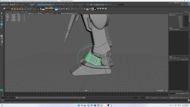 Creating a Gundam Character in Maya 2022 – Screenshot 2