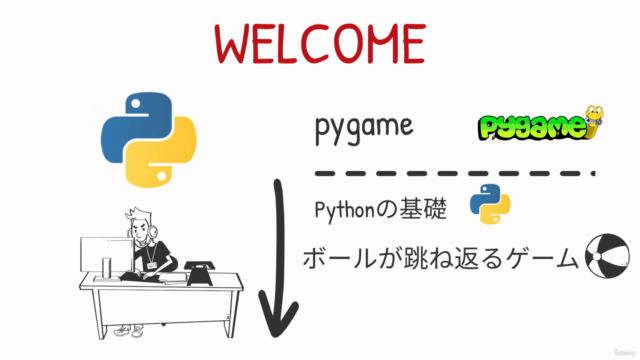 【初心者向け】Pythonでゲーム作りに挑戦!pygameを使ってpythonでブロック崩しゲームを作ってみよう! – Screenshot 3