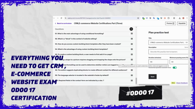 CRM , E-commerce Website Exam ,Odoo 17 Certification – Screenshot 1