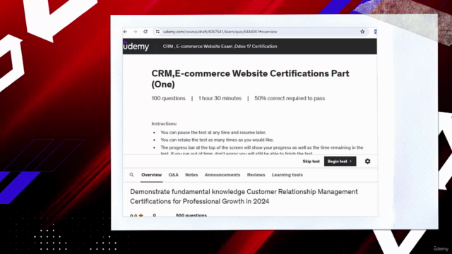 CRM , E-commerce Website Exam ,Odoo 17 Certification – Screenshot 2