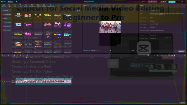 Capcut for Social Media Video Editing | Beginner to Pro – Screenshot 1