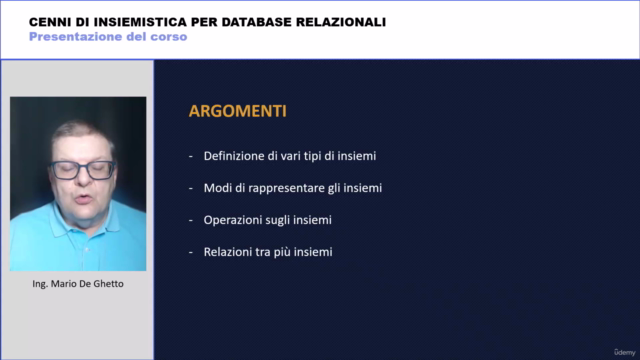 INSIEMISTICA PER BASI DI DATI RELAZIONALI – Screenshot 1